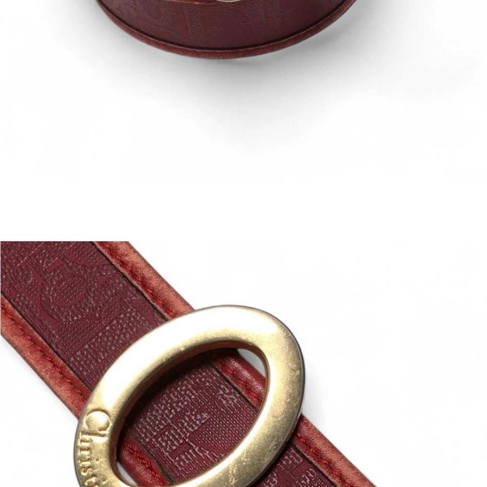 Christian Dior Red Leather Embroidered Belt
